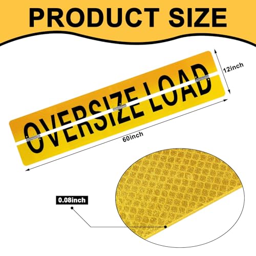 Snapklik.com : 1 Pack Oversize Load Sign 12