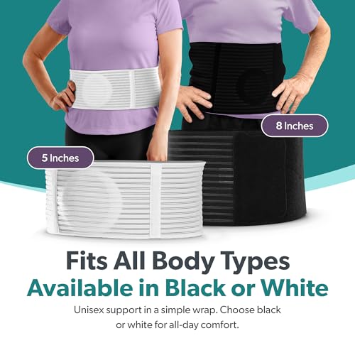 Image of BraceAbility Umbilical Hernia Belt - Abdominal Binder Truss with Compression Pad for Belly Button, Navel, Ventral, Epigastric, Hiatal Hernia Relief, Support Brace for Men or Women (L /XL 5 inch Black)