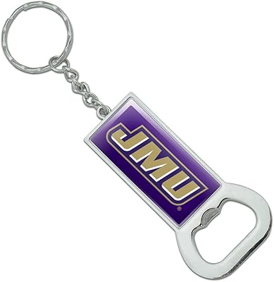 GRAPHICS & MORE James Madison University Dukes Logo Keychain Rectangle Chrome Plated Metal Bottle Cap Opener