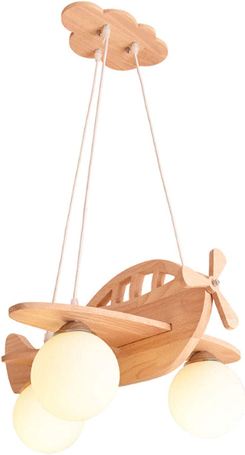 Lampe de plafond moderne vintage en bois et verre pour chambre d'enfant