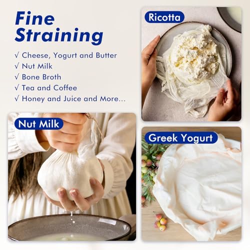 4 PCS Reusable Cheesecloth, Grade 100, 20x20 Inch Hemmed Cheese Cloth for Straining Craft, 100% Cotton Unbleached Cloth Strainer for Cooking, Baking, Juicing, Cheese Making by New England Stories - Used condition - Image 4