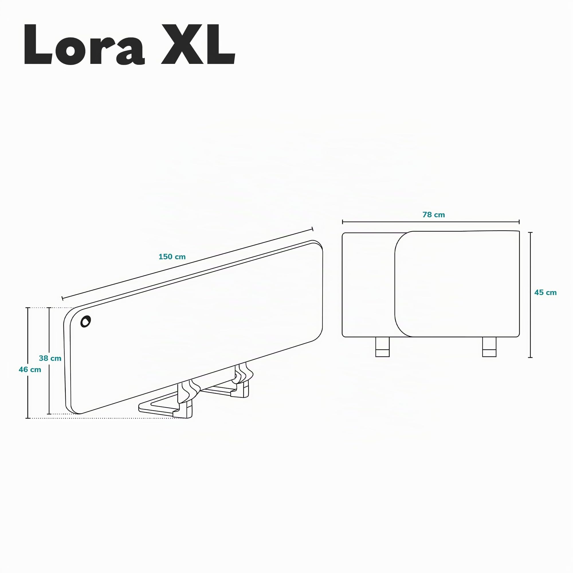 lionelo Lora Sponda Letto Portatile e pieghevole per Bambini Altezza 45cm Lunghezza 150cm Regolazione inclinazione fino a 180° Barriera letto con meccanismo di bloccaggio StandSafe impedisce la caduta