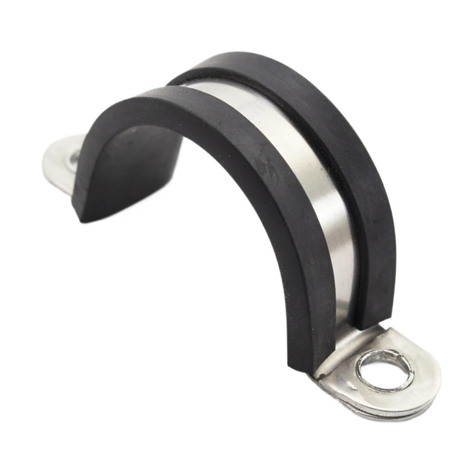 Abrazaderas en P para tubos y cables, clips de acero inoxidable con goma, 85 uds