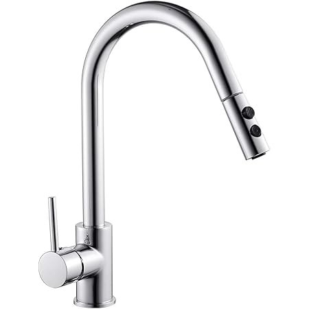 Amazon Willstar キッチン水栓 シングルレバー ワンホール シャワー 2way出水 伸縮ノズル 360首回り ハンドシャワー 台所用水 栓 蛇口 シャワー 流し台 鏡面仕上げ おしゃれ 水栓金具 水栓 キッチン シングル 洗面所 混合栓 キッチン用水栓