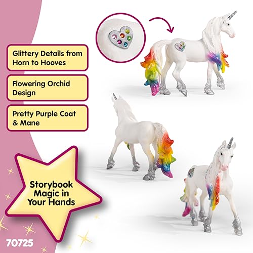 Image of Schleich Bayala - Rainbow Love Unicorn Stallion - Kids Ages 5+ | 70725 | Unicorn Figurine, Fantasy Toy for Girls 5+, Magical Collectible, Screen-Free Imaginative Pretend Play, Fairy Animal Figure