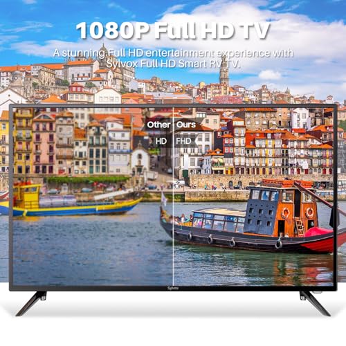 Image of SYLVOX 40 inch 12V TV for RV, 12-24V DC /110V AC Powered Smart Television, 1080P FHD Google TV with Voice Assistant, WiFi Bluetooth, for Camper Truck Marine & Home