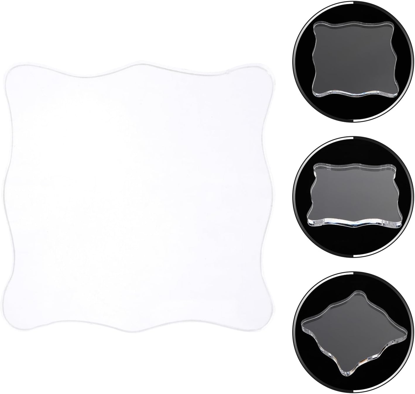 CALLARON Acrylic Stamp Block and Stamping Tool for DIY Crafting 10x10cm Square Scrapbooking Accessory