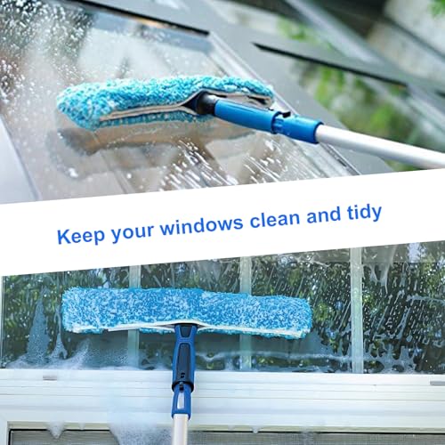 Image of 14 inch inch Microfiber Window Scrubber Refill Replacement Compatible with MR.SIGA Professional Window Cleaning, Reusable Squeegee Cloth Sleeve (6 Pack)