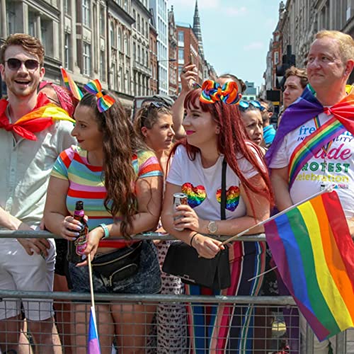 Gay Pride Day Rainbow Hair Bow With Clip Grosgrain Ribbons Hair Clips Headbands Headdress Candy Color Barrettes For Girls Women 3 Pcs #TOP3