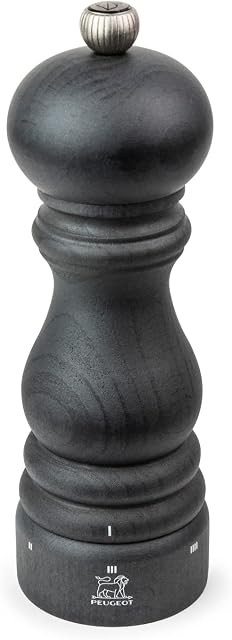 Peugeot - Paris u'Select ręczny młynek do pieprzu - regulowany młynek - drewno bukowe, wykończenie grafitowe, 18 cm