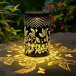 Ninonly Hummingbird Solar Lanternes Outdoor Waterproof, Cadeaux colibris pour femmes Solar suspension lumière, LED Décoration de jardin lumière pour Patio Yard Pathway Paysage Table Porch
