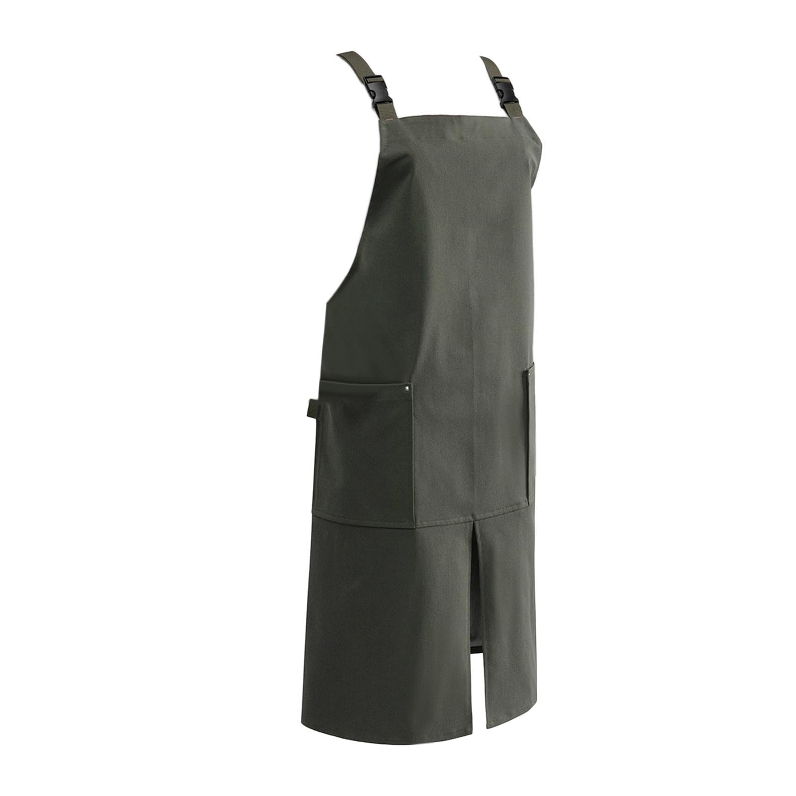 Fartuchy do pieczenia, Fartuch kuchenny z regulowanym paskiem, dla dorosłych, do restauracji i grilla, khaki, 82x72 cm(2 Set Of(green 82x72cm))