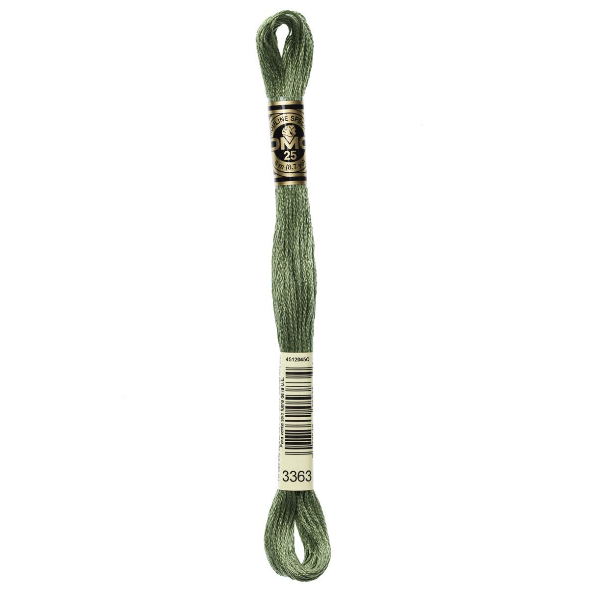 DMC Embroidery Floss Mouline Stranded Cotton Thread for Hand Embroidery and Sewing - Colour No: 3363-3 x 8m Skeins — image 1