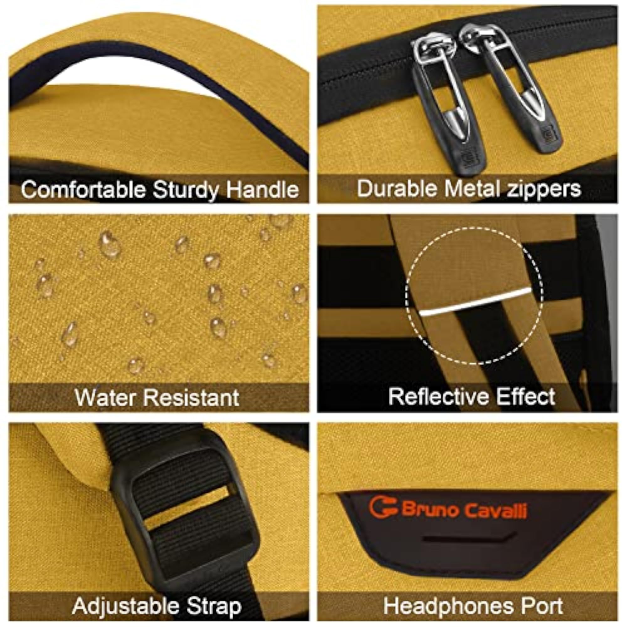Yellow Laptop Backpack, 15.6 Inch