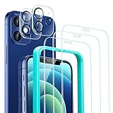 [5 Pack] ESR Screen and Lens Protector Set Compatible with iPhone 12 with 3 Screen Protectors and 2 Lens Protectors Scratch Resistant Glass, Case Friendly, 9H Tempered Glass Scratch Resistant, HD Clear, No-Bubble 6.1-Inch