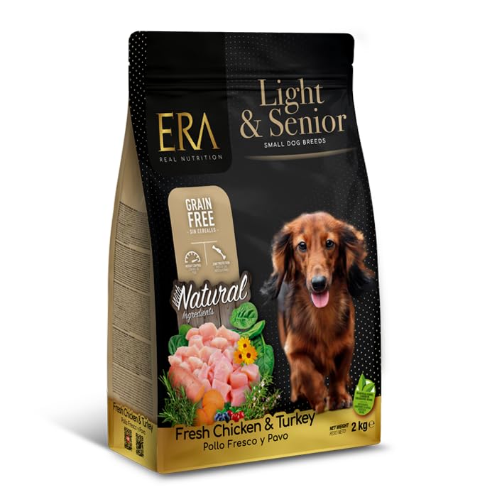 ERA Pienso para Perros Grain Free Senior & Light Rz. Pequeñas, Pollo y Pavo 2 kg