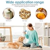 4 Stück Multifunktionale Silikon-Futterrohre für Hunde – Leicht, Tragbar, BPA-frei, 90 ml Kapazität pro Tube, Ideal für Snacks und Flüssigkeiten, 4 Farben (Hellblau, Himmelblau, Grasgrün, Ingwer-Gelb)