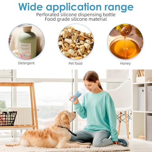4 Stück Multifunktionale Silikon-Futterrohre für Hunde – Leicht, Tragbar, BPA-frei, 90 ml Kapazität pro Tube, Ideal für Snacks und Flüssigkeiten, 4 Farben (Hellblau, Himmelblau, Grasgrün, Ingwer-Gelb)