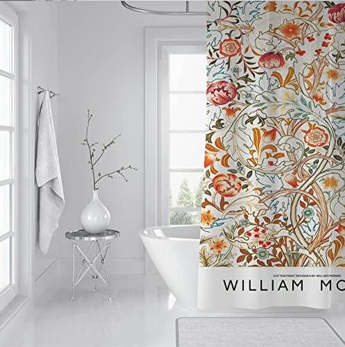 Rideau de douche William Morris lavable pour stopper les eclaboussures avec elegance florale