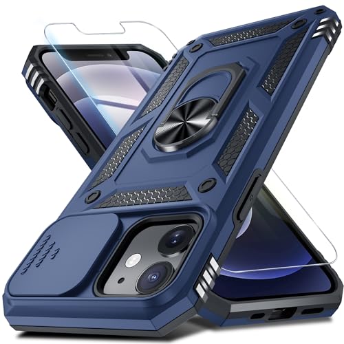 for iPhone 12/iPhone 12 Pro Phone Case Built in Slide Camera Lens Cover