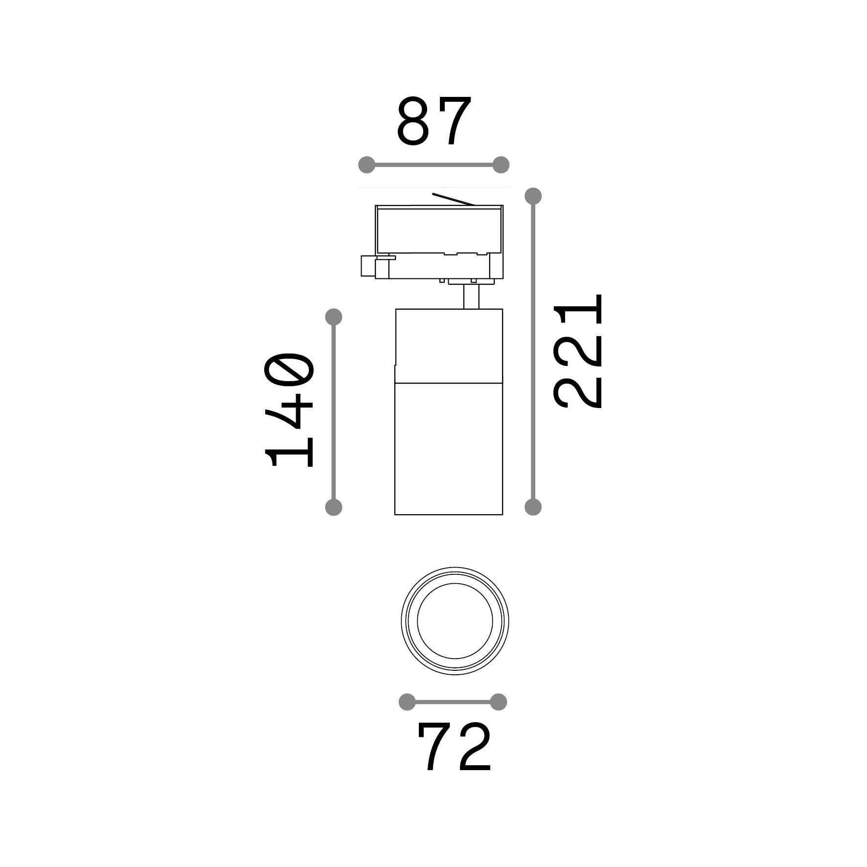 QUICK 15W CRI80 30ø 3000K WHITE Ideal lux