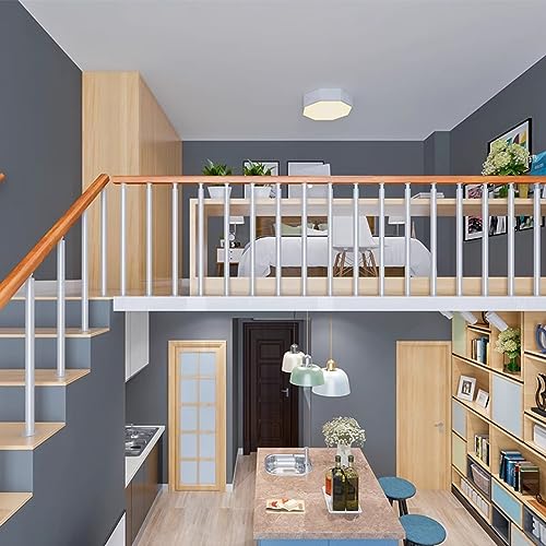 Poteau de balustre blanc de 100 cm avec connecteur en I pour sécuriser un escalier intérieur - 2