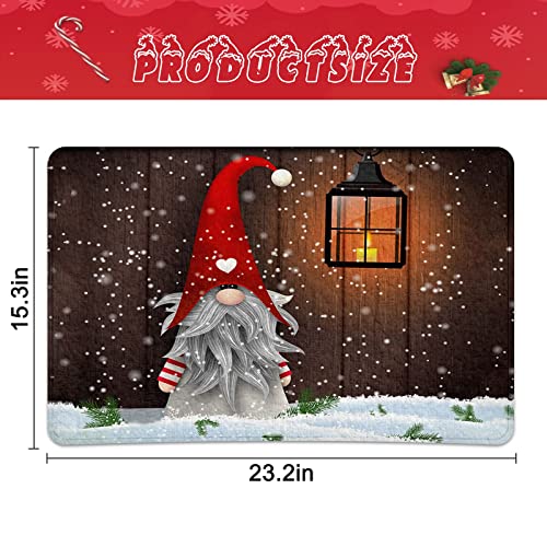 Wttorde Soft Flannel Christmas Doormat Santa Gnomes Decorative Washable Winter Snowflake Indoor Outdoor Door Mat For Front Door, Entryway, Porch 16 X 24 Inches #TOP1