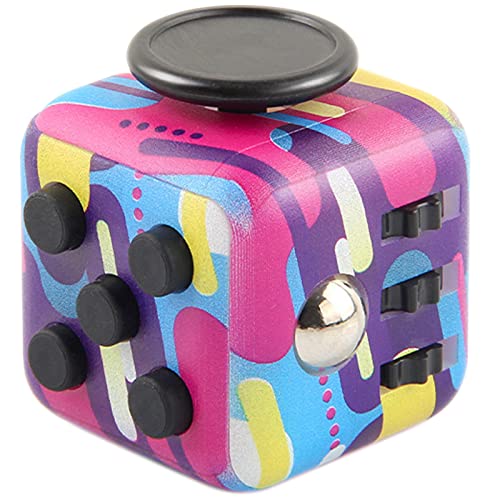 EA Fidget Cube Anxiety Cube for Pressure Relieving, Best Gift Idea of Stress Gift for Events, A Good Fidget Cube Fidget Toy for Boys,Toy for Girls, Relaxing Mini Fidget Gadget. (Splash Purple)
