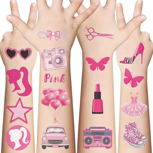 10 Sheets Pink Temporary Tattoos stickers