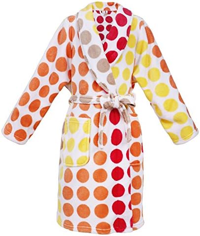 Simplicity Boys Cover up Girls Printed Beach Cover up Fuzzy Cover up Beachwear, Muti Dot1, 7-9 Years