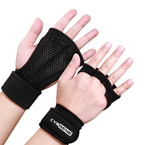 Luvas de exercício, com suporte de bonecas, para Crossfit, levantamento de peso, fitness ginásio, musculação, treino, pull-up, desporto, levantamento de poder, para homem, mulher, CybGene