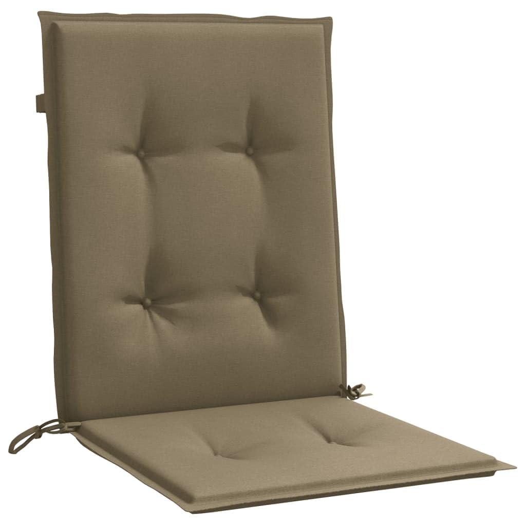 ShGaxin Cojines Silla Respaldo bajo 4 ud Tela Taupe Melange 100x50x4 cm, Cojines para Butacas De Jardin, Cojines Sillas Cocina, Cojines para Sillas De Terraza, Cojin Silla Exterior - 4002470
