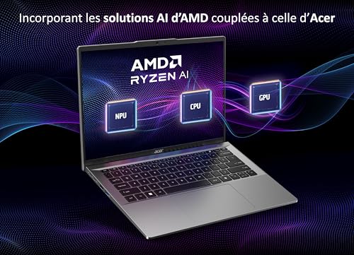 ACER Swift SFG14 63 R11S PC Portable 14" 2.8K IPS Processeur AMD Ryzen 5 8645HS RAM DDR5 SSD Carte Graphique AMD Radeon Windows 11 Clavier AZERTY Français - vue 5
