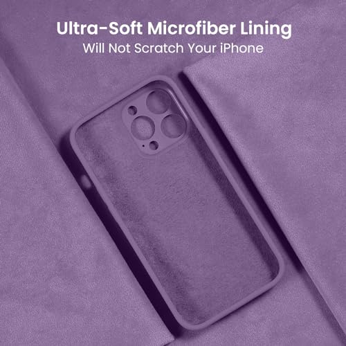 Image of FireNova Designed for iPhone 13 Pro Max Case, Silicone [Camera Protection] Phone Case, Soft Anti-Scratch Microfiber Lining Inside, 6.7 inch, Light Purple