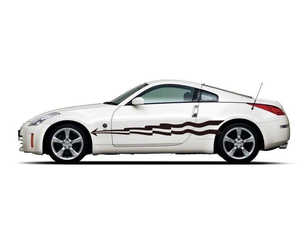 Strisce laterali Sport Tuning Decorazione astratta Logo ca. 180 cm B25 sinistra destra Set adesivo da parete adesivo da parete