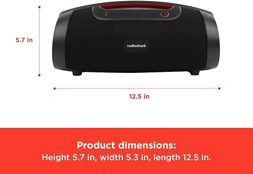 Miniatura 5 de RadioShack IPX5 Altavoz Bluetooth impermeable con luz RGB, negro, 40W