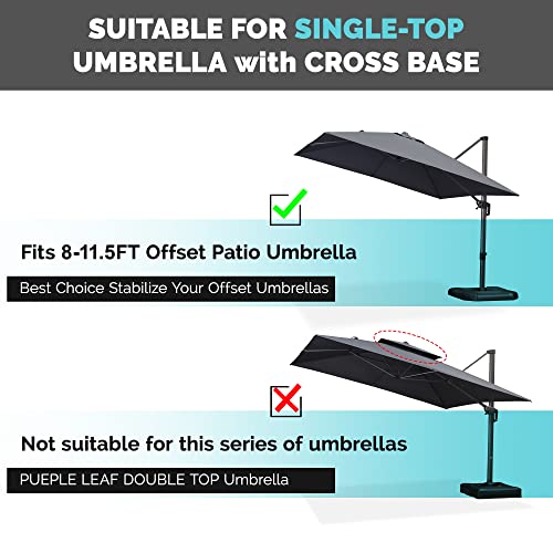 image for PURPLE LEAF Patio Umbrella Base Water & Sand Filled Weighted Base Outd