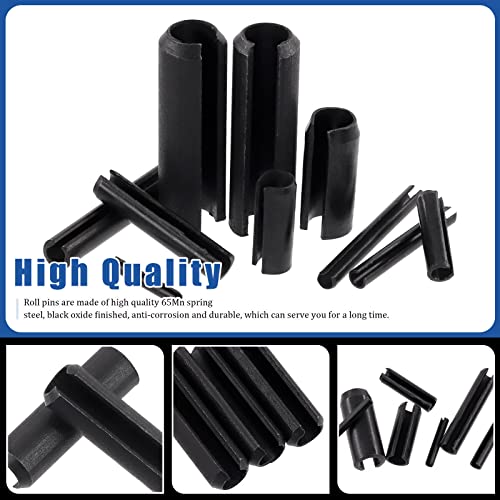 Glarks 230 Stück 11 Größen Rollstift-Set, M2 M3 M4 M5 M6 M8 M10 Schlitzfederstifte Split Federdübel Hardware Sortiment Kit für Heimwerker, Automobil-Reparatur