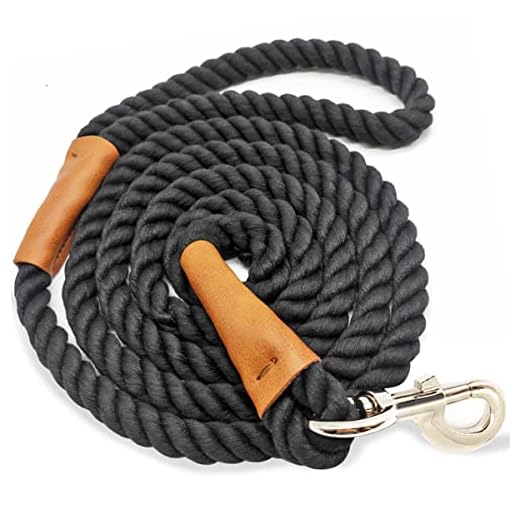 Mycicy 6 FT Rope Dog Leash, Soft Strong Braided Leash with Leather Tailor Connection Pet Leash for Small Medium Large Dogs