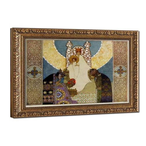 Impression sur toile Adoration des mages Heinrich Lefler cadre 50x76
