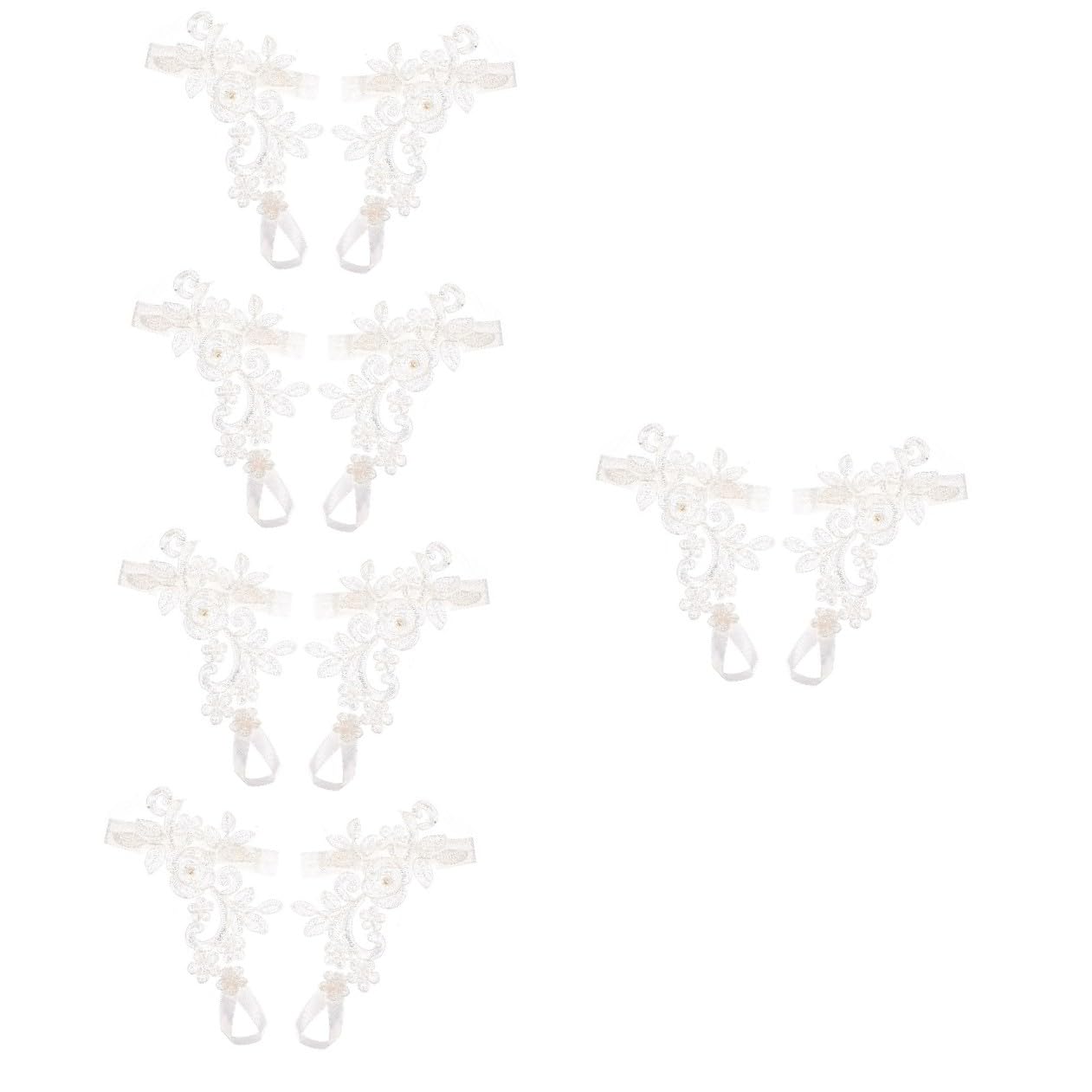 SOIMISS 5paia Cavigliera Romantica Pizzo Per Cerimonie e Matrimoni Accessorio Elegante Da Spiaggia Per Donne e Ragazze Decorazione Per Piedi Confortevole e Resistente Perfetta Per Sposi e