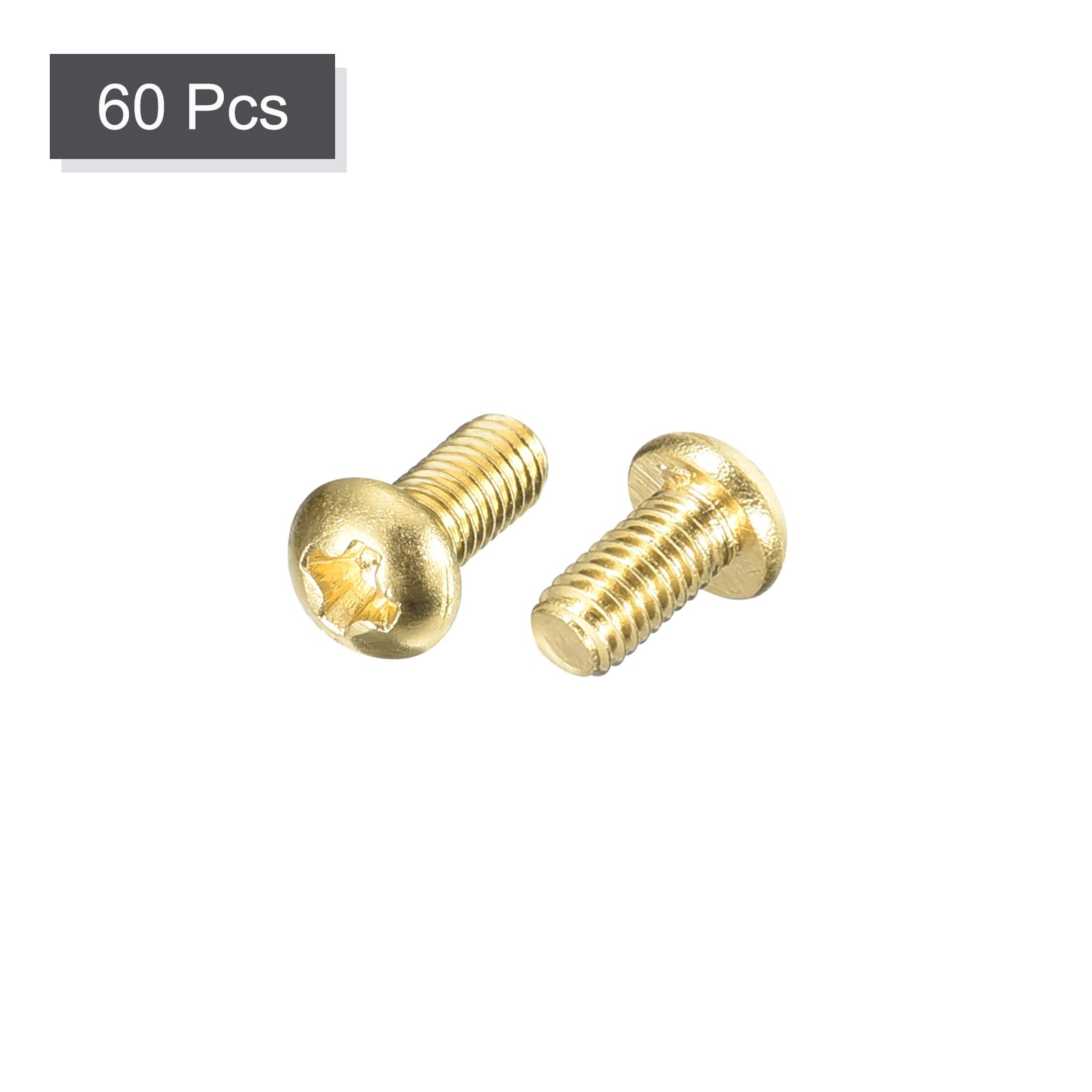 Brass Machine Screws - 60 Pcs M3x6mm -3 Brass Machine Screws - 60 Pcs M3x6mm -3