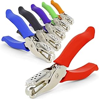Emraw Premium Single Hole Paper Punch Cushion Grip Heavy Duty Hole Puncher for Greeting Cards Scrapbook Notebook Puncher Craft Paper Hand Tool Pack of 6