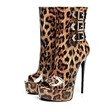  GIARO MARUCKLE Premium High-Heels für Damen - Elegante Stöckelschuhe - Damenschuhe mit hohem Absatz - verführerische Schuhe mit Stilettoabsatz - Pumps 4 Farben (Leo Glanz, Numeric_43)