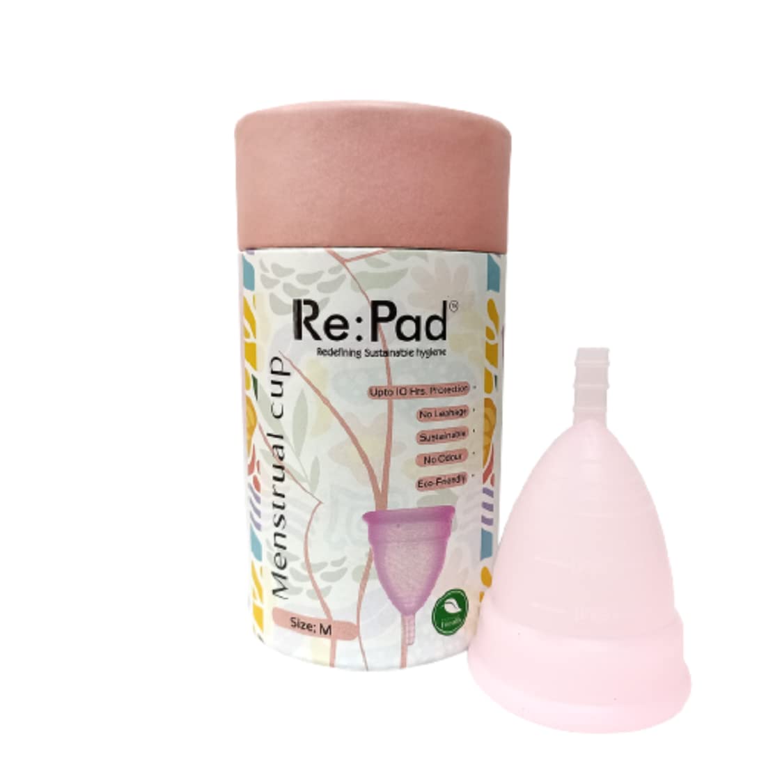 Repad Menstrual Cup for women Collapsible Silicone Cup Foldable Sterilizing Container Cup for Menstrual Cup-1 Regular Heavy Flow with Sterilizer Kills 99% of Germs Large (Pack of 1)
