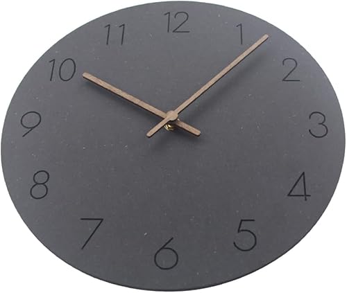 Miniatura 3 de Reloj de pared  Reloj de pared silencioso sin tictac de 12 pulgadas, funciona con pilas, reloj decorativo de madera de estilo moderno y simple para