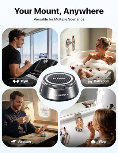 Image of andobil 2026 Upgrade for Magsafe Car Mount [Strongest Suction & Magnet] Vacuum Magnetic Phone Holder for Car 360 Adjustable Car Cell Phone Holder Mount for iPhone 17 Pro Max 16 /15 /14 /13 /12