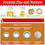 PAXCOO 802Pcs Kit de pinces à oeillets Grommet, 1/4 pouce 6mm Kit d'outils avec 800 Rondelles en métal en or et en argent, Gommets, Presse à main portable pour cuir/en cuir/chaussures/enduits