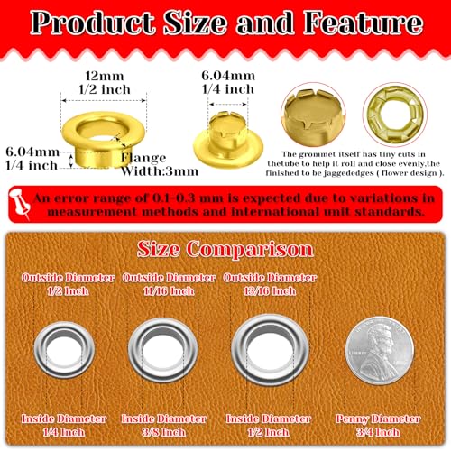 image for PAXCOO 803Pcs Grommet Eyelet Pliers Kit, 1/4 Inch Grommet Tool Kit wit