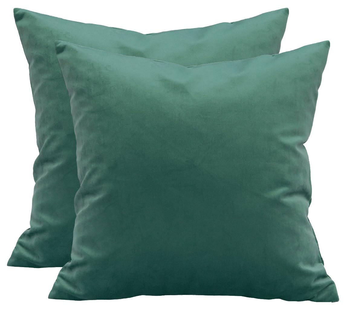 TangDepot 2-Pack Super Soft Velvet Pillow Covers, 20x20 Grass Green — view 87
